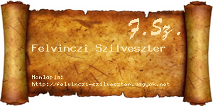 Felvinczi Szilveszter névjegykártya